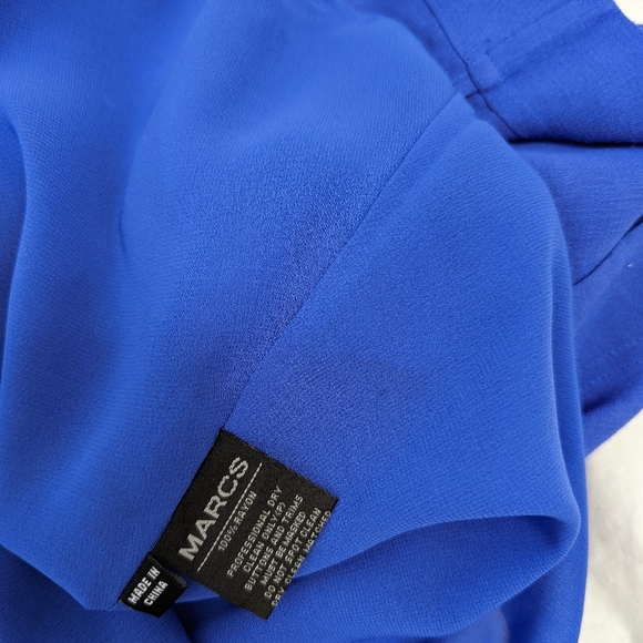 MARCS blue pleated cocktail party dress size 6 - Picture 6 of 7